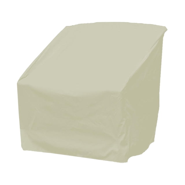 Patio Chair Covers Dustproof Picnic Furniture Protector Seat Covers High Back Beige M. A beige patio chair cover made of durable PU leather material, designed to protect high-back chairs from rain, snow, dirt, and UV damage. Lightweight and foldable, it features good ventilation and heat dissipation. Suitable for outdoor use, including parties, weddings, and market stalls.