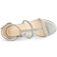 thumbnail image 4 of BLISSFUL STEP Women's Rhinestone Ankle Strap Stiletto High Heels Sandals, 4 of 7
