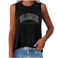 thumbnail image 1 of HNMKIU Gym Racerback Tank Tops Casual Round Neck Vest Top For Women Daily Wear Basic Letter Print Tee With Comfortable Fit Spring Summer Outfits, 1 of 3
