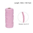 thumbnail image 2 of Unique Bargains Cotton Rope Twine String Twisted Braided Cord, Light Pink 100m/109 Yard for Wall Hanging, Macrame Knotting, 2 of 7