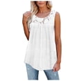 thumbnail image 2 of EGNMCR Camisoles pour Femmes Mode Débardeur d'Été pour Femme à Col Rond Sans Manches Uni Décontracté Blouse, 2 of 5