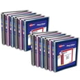 thumbnail image 1 of Avery Flexi-View 3 Ring Binders, 1 Inch Round Rings, Assorted Colors (Black, Burgundy, Navy Blue), Pack of 12 Binders (17688), 1 of 8