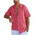 thumbnail image 2 of Summer Cuban Shirts for Men Casual Lightweight Button Down Short Sleeve Cardigan Work Blouse, 2 of 6