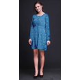 thumbnail image 2 of Bimba Robe Midi à Manches Longues pour Femmes, Coupe Décontractée, Imprimé Baies Bleues et Oiseaux Flowerpecker, Taille Moyenne, 2 of 7