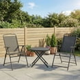 thumbnail image 2 of Outsunny Outdoor Bistro Set Small Patio Set w/ Foldable Chairs, Grey, 2 of 10