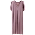 thumbnail image 1 of LSLJS Fashion Women's Short Sleeve V-Neck Dress, Plus Size Dress, 1 of 7