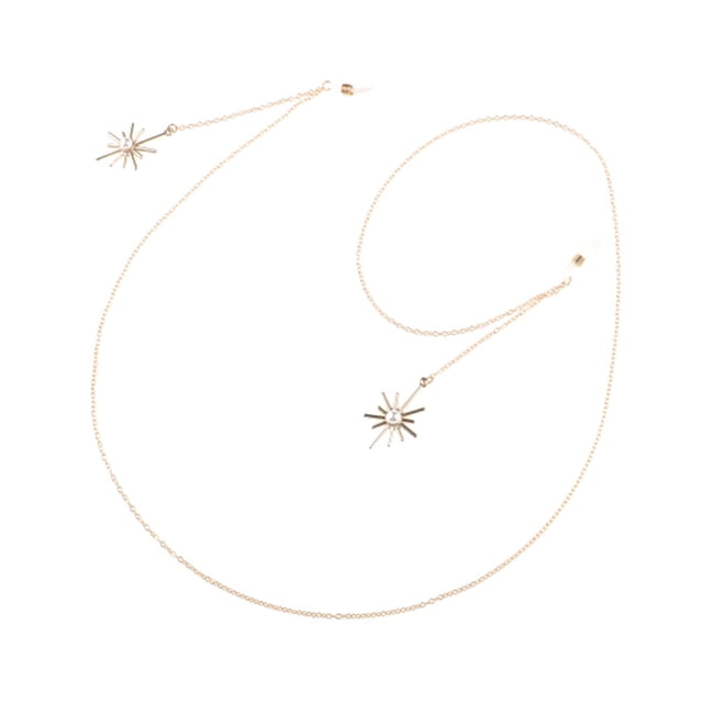 KAKOWELY Anti-Slip Eyeglasses Rope Snowflake Shape Glasses Chain Elegant Eyewear Rope Strap Golden,33.46"X0.79"X0.2"