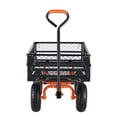 thumbnail image 1 of KFFKFF Yard Trolley, Robust Metallic Transport Vehicle with Easy Setup, Multipurpose Hauling Cart with Bi-Function Grip, Handcart with 400 lbs Carrying Capacity, Fitted with 10" Wheels, 1 of 9