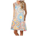 thumbnail image 1 of EQWLJWE Longue Robe pour Femmes Mode Femmes Sans Manches Col Rond Été Confortable Imprimé Poches Décontractée Ample Robe Débardeur, 1 of 6