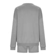 thumbnail image 4 of HAiming Ensemble 2 Pcs pour Femmes Chandail Col Rond Chandails en Molleton et Shorts Surdimensionnés Amples, 4 of 5