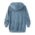 thumbnail image 4 of Qertyioot Mode Pull à Fermeture Éclair Col en V Manches Longues Blouse à Capuche Chandail en Molleton, 4 of 6