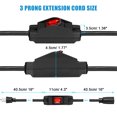 thumbnail image 2 of Uxcell Copper Outdoor Extension Cord with Waterproof Switch 3 Prong Extension Cable Black 3Ft 1 Pcs, 2 of 7