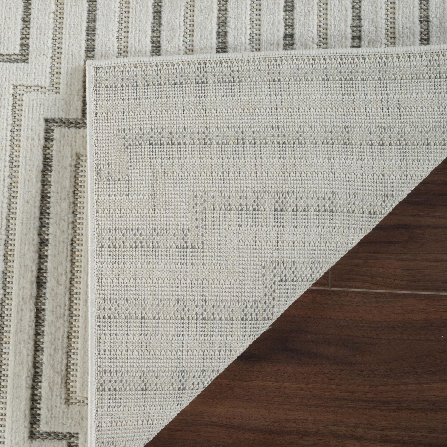 Tapis d'interieur exterieur abstrait Rug Branch Maise, beige creme, moderne - Entree, couloir, salle de bain et cuisine