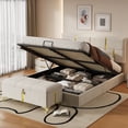 thumbnail image 1 of MODERNLUXE 2-Pieces Bedroom Sets,Queen Size Lift Up Storage Bed with 1 Ottoman and Hydraulic Storage,Upholstered Platform Bed Frame,No Box Spring Needed,Beige, 1 of 9