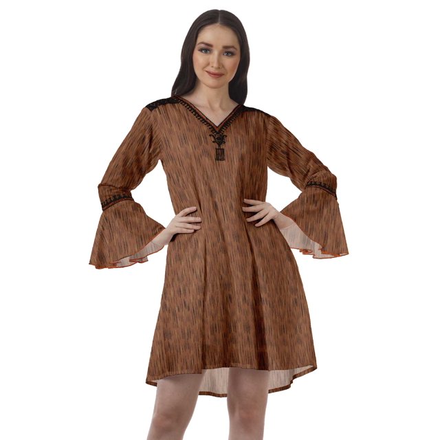Moomaya Robes de Plage Imprimées Femmes Robe Aguichant Robes Mini Brodées pour Femmes