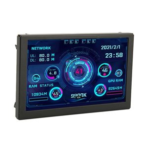 PC Affichage de la température, moniteur de température informatique USB Mini Écran 5inch IPS Mise en page d'écran personnalisable pour Office