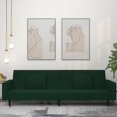 thumbnail image 1 of vidaXL 2-Seater Sofa Bed with Two Pillows Dark Green Velvet, 1 of 5