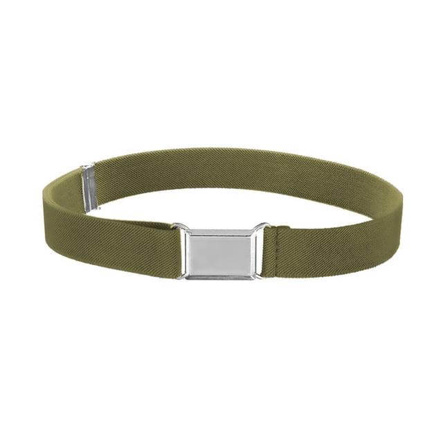 1 Ensemble Ceinture Élastique Simple pour Enfants Garçons Boucle Ajustable Taille Extensible Réutilisable Lavable Jeans Accessoires de Vêtements Vert Clair