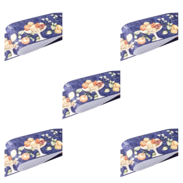 Decodeary Wood Marbling SelfAdhesive Skirting Line Exquisite Workmanship And Retro Fashion PVC Waterproof Waist Line For Wall PVC blue fruit 5Set