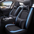 thumbnail image 1 of Maidao Car Seat Covers Full Set for FIAT for Linea 2007-2018 5 Seats Compatible Airbag Water Resistant Front Rear Cushion Protector with Headrest Black and Blue, 1 of 8