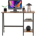thumbnail image 3 of SHW Trestle Home Office Computer Desk, Walnut, 3 of 5