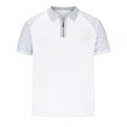 thumbnail image 3 of EGNMCR T-Shirts pour Homme Hommes Décontracté Uni Col Rabattu Chandail Patchwork Fermeture Éclair Manches Courtes Blouse Cadeaux pour Hommes, 3 of 7