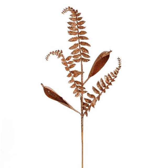 Vickerman QG192258 33 in. Rose Gold Fern Leaf Spray - 6 per Bag
