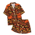 thumbnail image 1 of WEAIXIMIUNG Ensemble de Pyjama pour Enfants à Col Boutonné Imprimé, Haut à Manches Courtes et Short, 4-5 Ans, 1 of 5