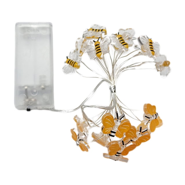 Outdoor String Lights,Bee Light String Bee Shaped Lamp Holiday Decoration Led Copper Lamp Prop,Led String Lights,Outdoor Lights String,Outdoor Holiday Decorations