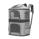 Double Compartiment Pet Carrier Sac à dos Cat Carpack pour 2 Cats Détachable Design Traveling Randonnée Camping 41x31x65cm pour 2 Petits chats Chiens et lapins