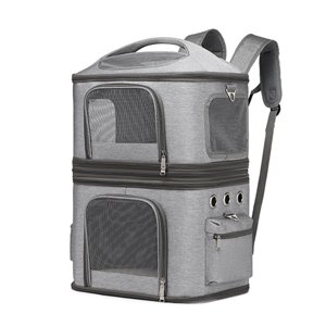 Double Compartiment Pet Carrier Sac à dos Cat Carpack pour 2 Cats Détachable Design Traveling Randonnée Camping 41x31x65cm pour 2 Petits chats Chiens et lapins