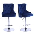 thumbnail image 1 of Alexent 43.7"-51.6" Adjustable Swivel Velvet Bar Stools in Navy (Set of 2), 1 of 8