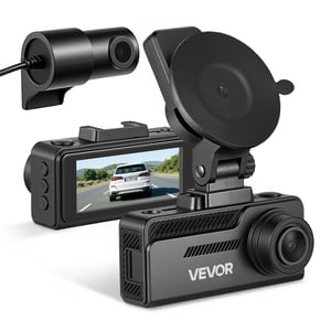VEVOR Dash Cam Front and Rear, 4K+1080P, 32 GB Card Included, Dual Channel Dash Camera for Cars with Built-in GPS, G-Sensor, Front 129° & Rear 125°, 3.18" Large Screen, Loop Recording, Parking Mode