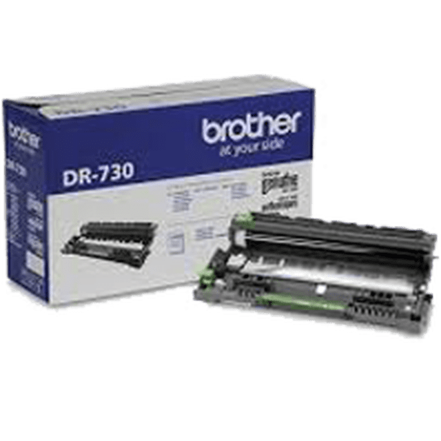Cartouche de Tambour Laser BROTHER DR730 Originale Neuve pour BROTHER HL-L2395DW, Montrée avec Son Emballage. la Cartouche Est Conçue pour une Impression à Haut Rendement avec une Capacité de 12 000 pages à une Couverture de 5 %. la Boîte Affiche de Façon Prééminente le logo BROTHER et le Numéro de Modèle DR-730. Convient aux Imprimantes BROTHER HL-L2395DW.