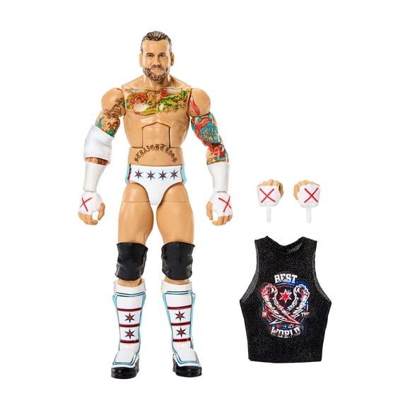 WWE Elite CM Punk Action Figure, Greatest Hits 2025, 6-inch Collectible Set with Accessories