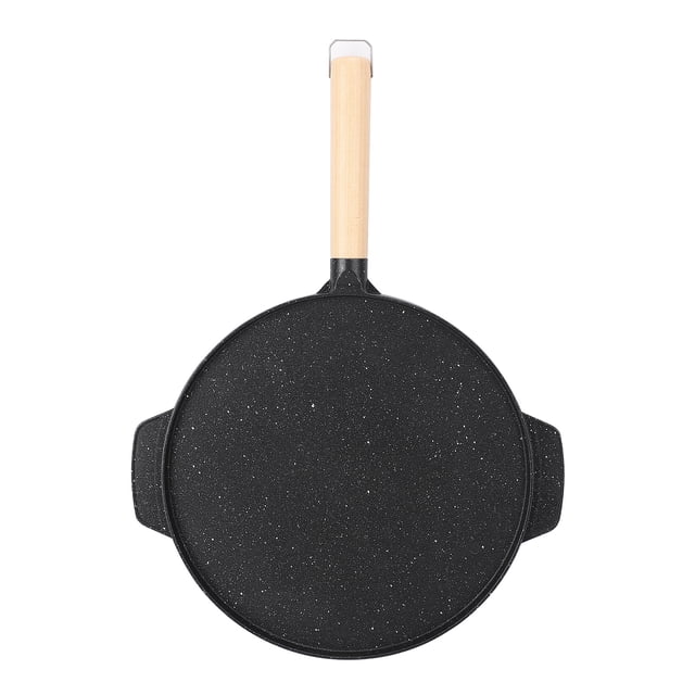 Poêle à Griller Barbecue, Design Double Face, Antiadhésive, Répartition Uniforme de la Chaleur, Gril Portable Extérieur en Bois Composite