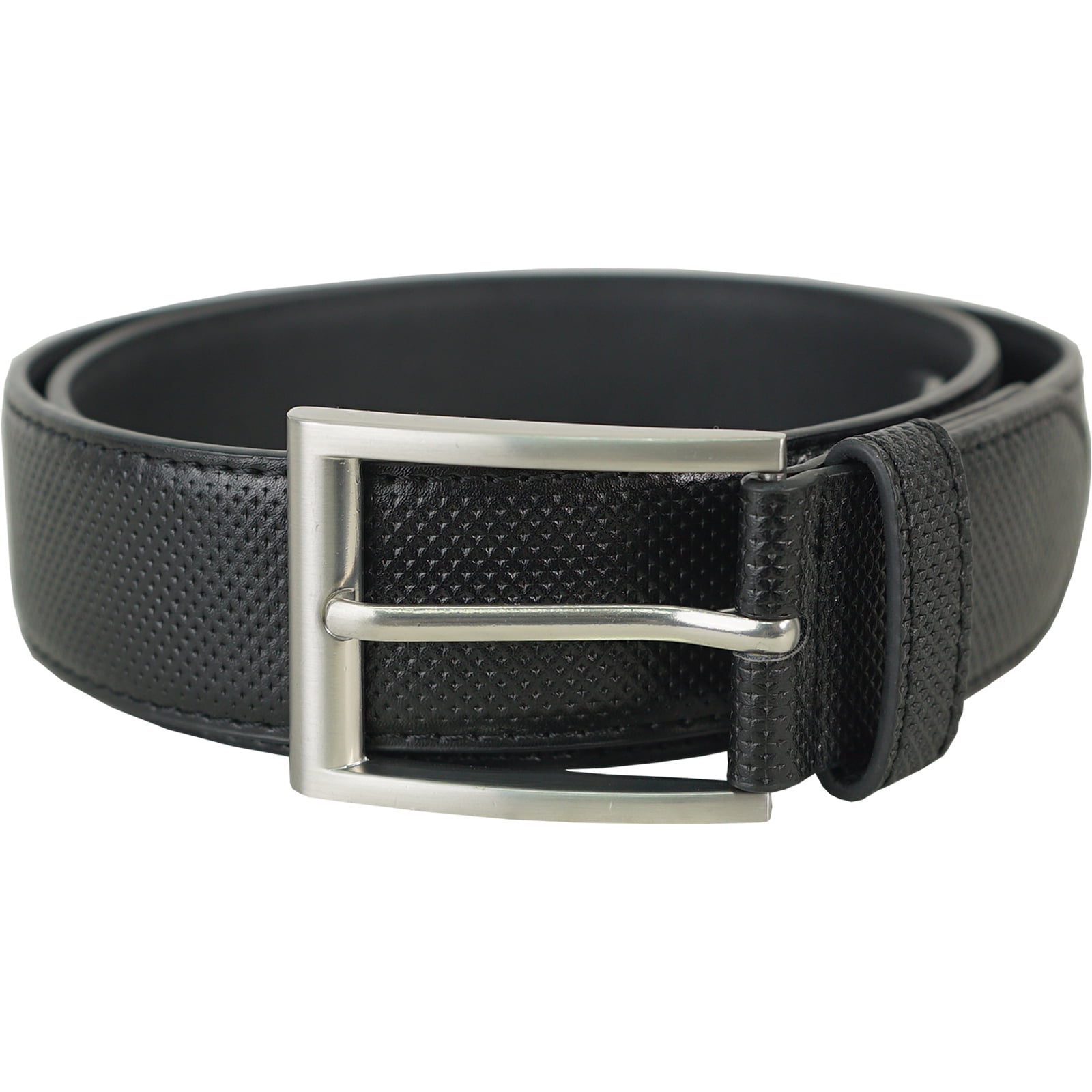 vangelo Men Classic Dress Belt Black Debossed Size 58 Inch Fits Waist Length 56 to 58 Inch