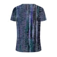 thumbnail image 5 of Hauts Tuniques pour Femmes Coupe Ample Chic Col Rond Manches Courtes Pli Régulier Blouse Imprimée T-shirt Hauts d'Été pour Femmes, 5 of 5