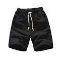 thumbnail image 2 of Styesk Mens Shorts Man Solid-Color Casual Pocket Cotton-Linen Drawstring Elastic-Waist Half Shorts Pants, 2 of 5
