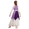 thumbnail image 3 of Jhaoyu Robe de Danse Asymétrique pour Filles Enfants, Robe de Prière Liturgique à Blocs de Couleur Lavande 10, 3 of 6