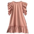 thumbnail image 1 of Qudderr Robes d'Été pour Enfants et Bébés pour Fille, Robe Décontractée Évasée à Volants, Robe Soleil pour Tout-Petit en Coton et Lin pour 6 Mois - 6 Ans, 1 of 9