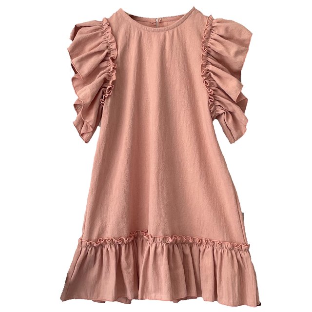 Qudderr Robes d'Été pour Enfants et Bébés pour Fille, Robe Décontractée Évasée à Volants, Robe Soleil pour Tout-Petit en Coton et Lin pour 6 Mois - 6 Ans