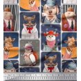 thumbnail image 1 of Soimoi Velvet Fabric Paw,Hat & Animals Patchwork Print Fabric by Yard 58 Inch Wide, 1 of 3