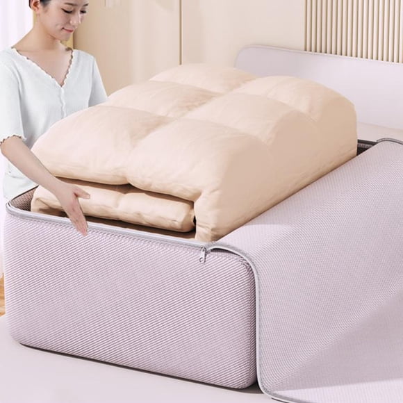 Vaidha Rangement Robuste avec Poignées Renforcées Sacs de Rangement Très Grands pour Vêtements Sac Fourre-Tout Fermeture Éclair Double Épaissie pour Gain de Place Voyage