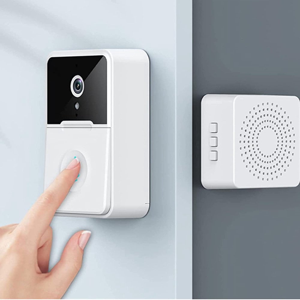 Doorbell Camera New Smart Wireless Remote Video Doorbell  Smart Video Doorbell Home Intercom HD Night Vision WiFi Anti-Theft Doorbell for Home  Courtyard  Independent Office Building (Whi