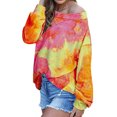 thumbnail image 3 of Women Tie Dyed Rainbow Printed Long Sleeve Sweatshirt, 3 of 6