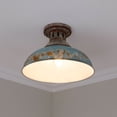 thumbnail image 4 of Golden Lighting Kinsley Semi-Flush in Aged Galvanized Steel with Rust Shade, 4 of 7