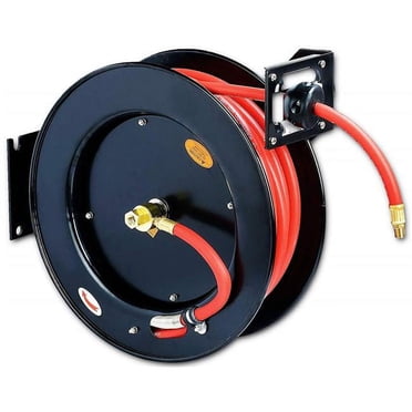 Reelworks TRI-L815153HA 0.37 in. x 50 ft. Retractable Air-Hose Reel, Black