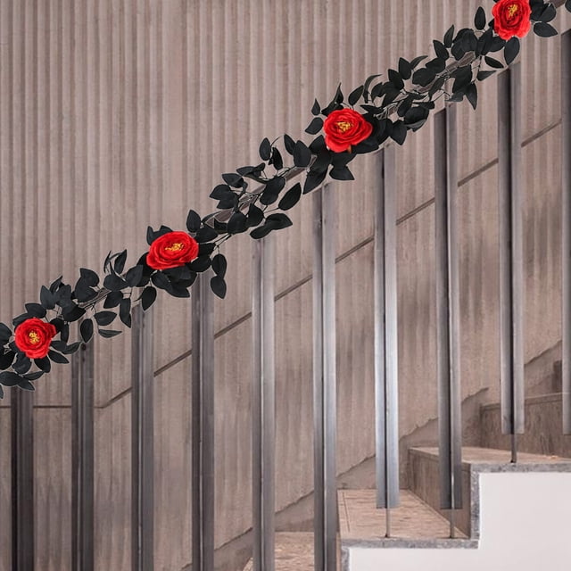 Amzcrzy Simulation Vine Halloween Rose Leaves Simulation Rattan Artificial Rose Leaves Decoration Arrangement Thanksgiving Pumpkin Rattan. Christmas Decorations Halloween Decorations Fall Decor