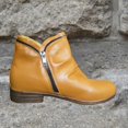 thumbnail image 4 of Bottes Courtes en Cuir pour Femmes Rétro Unies à Talon Bas avec Fermeture Éclair, 4 of 9